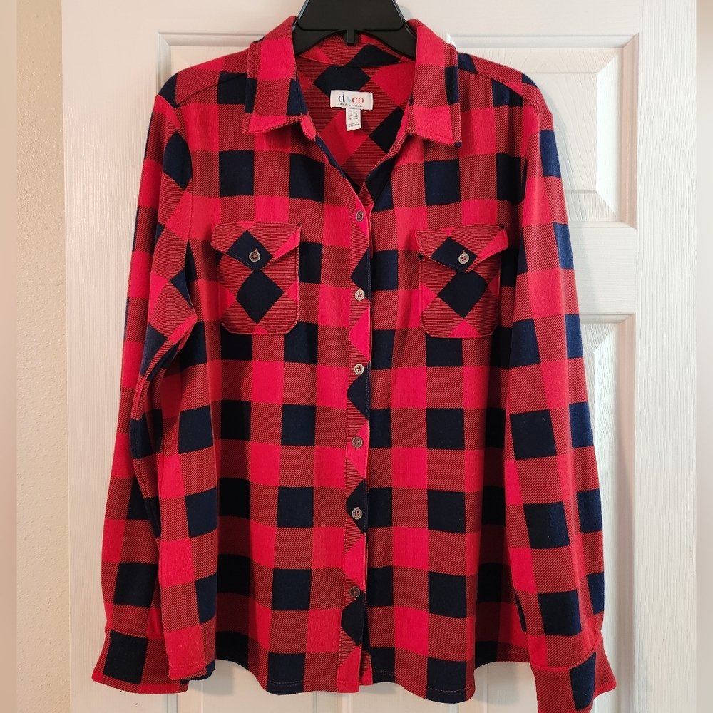 Denim & Co. Buffalo Checked Button Up Shirts
